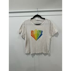 Re/Done Logo Crop Tshirt Size L